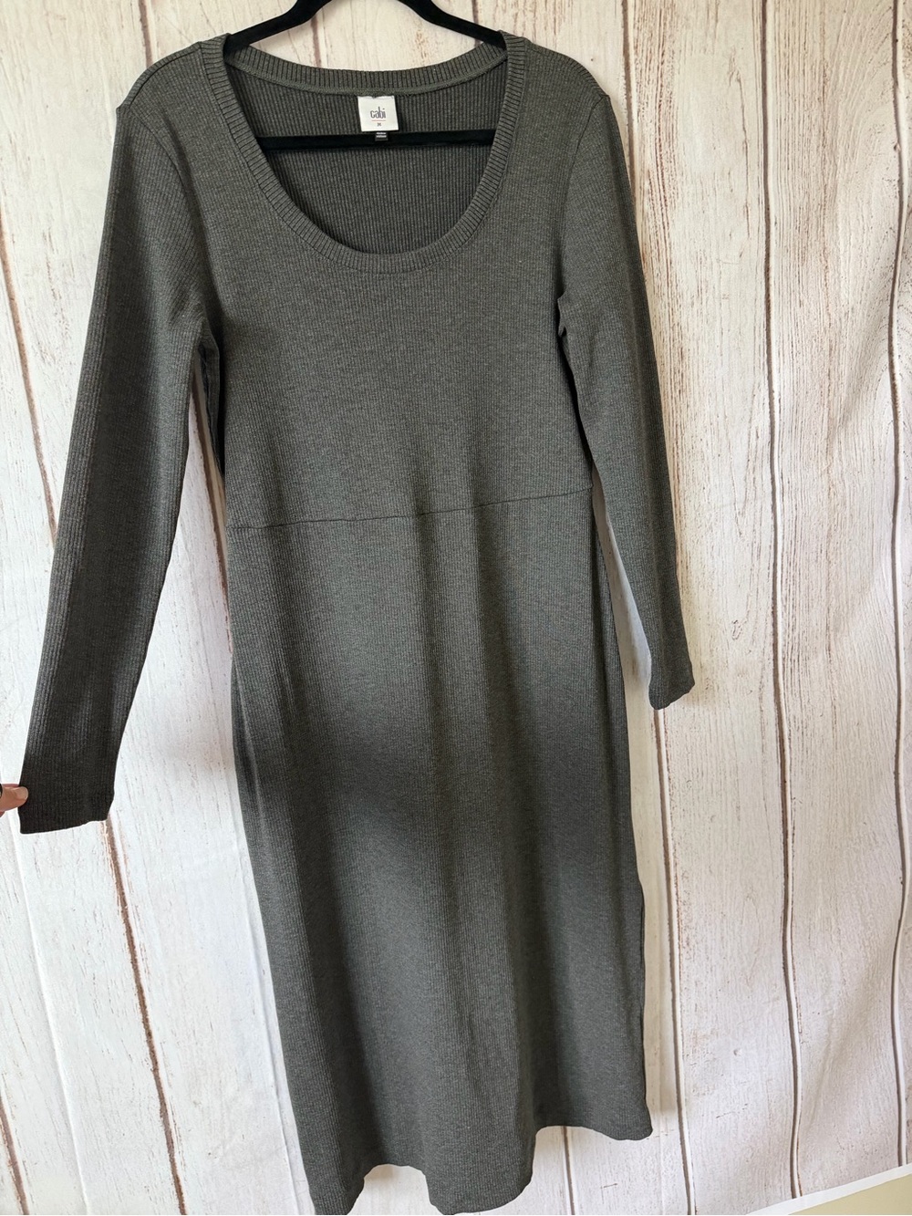 Cabi Style 4772 Ribbed Long Sleeve Midi Dress Size M
